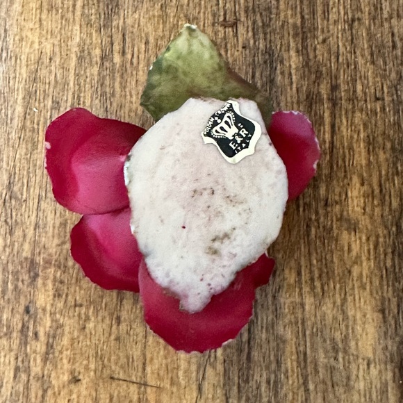 Vintage Golden Crown E & R Italy Red Rose Creamware MCM - Picture 4 of 7